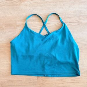 Athleta Teal Cross-Back Crop Top